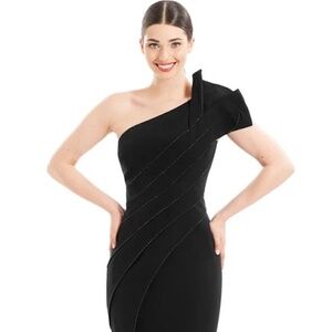 Alexander by Daymore Style #1671 One Shoulder Crepe Dress